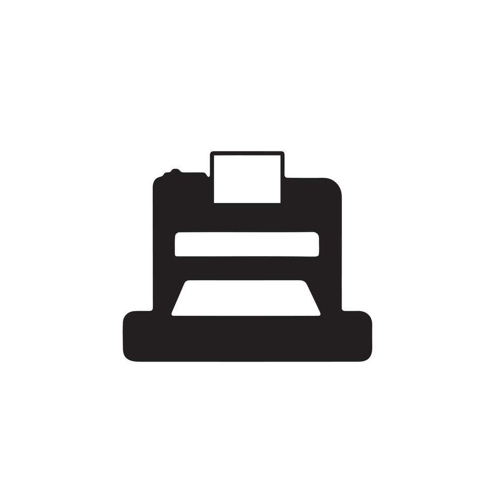 A simple printer silhouette on white background for official work vector