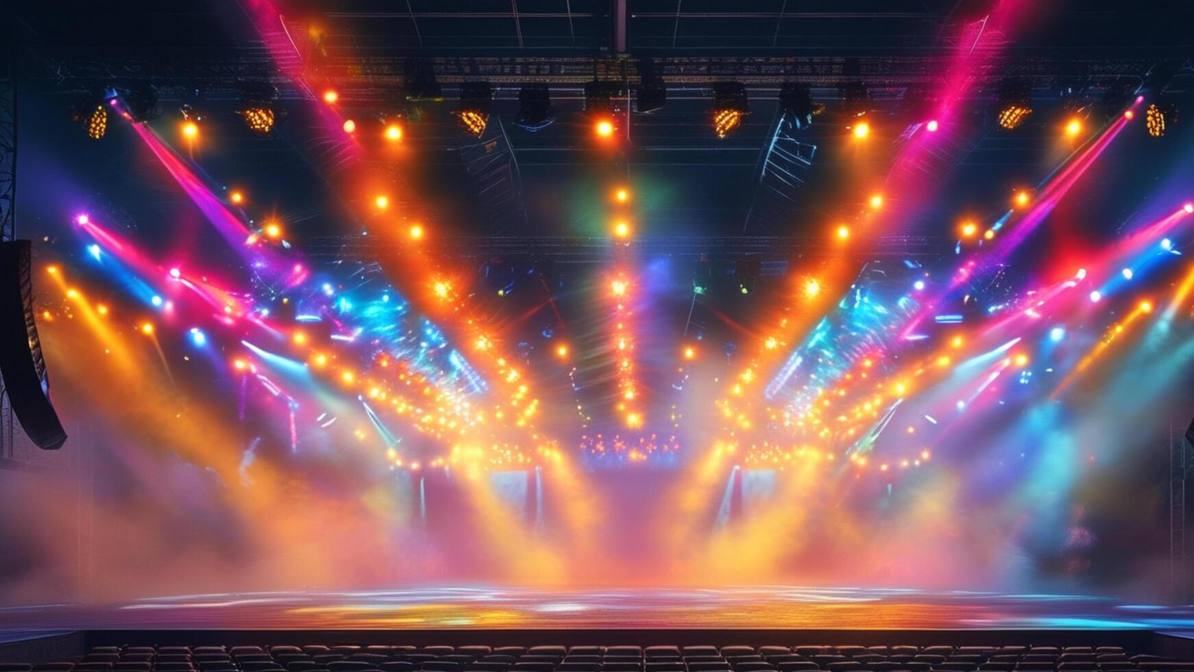 Colorful stage lighting, concert, show photo