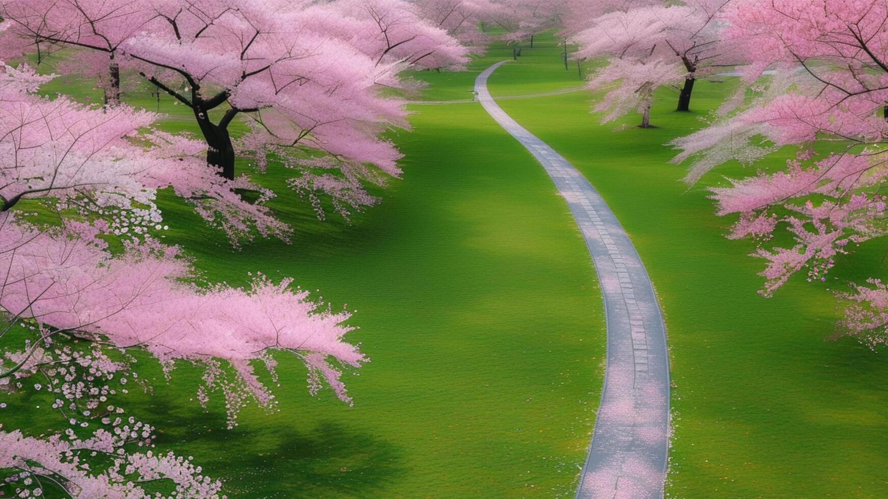Cherry blossom path photo