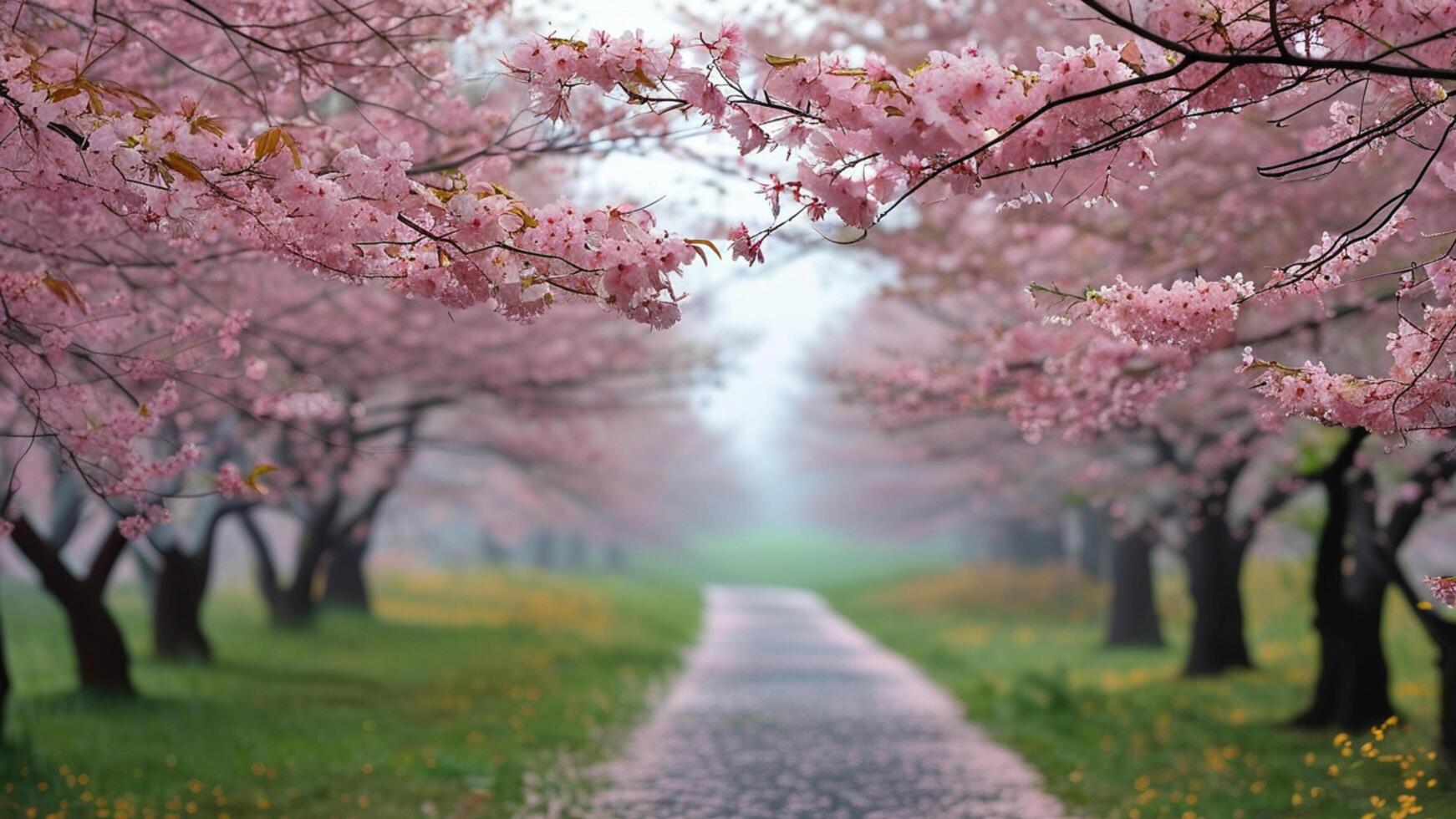 Cherry blossom path photo