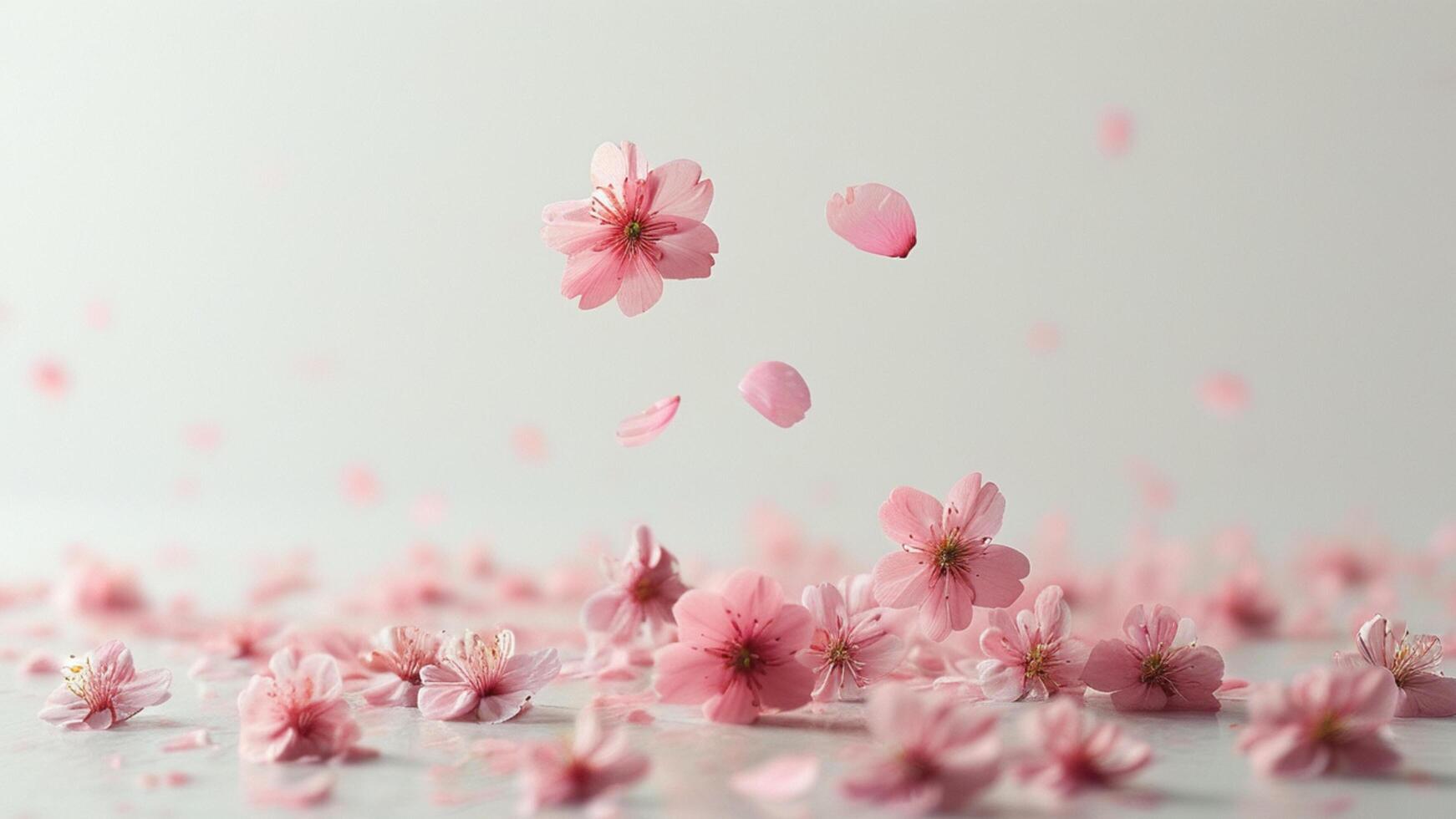 Falling cherry blossoms photo