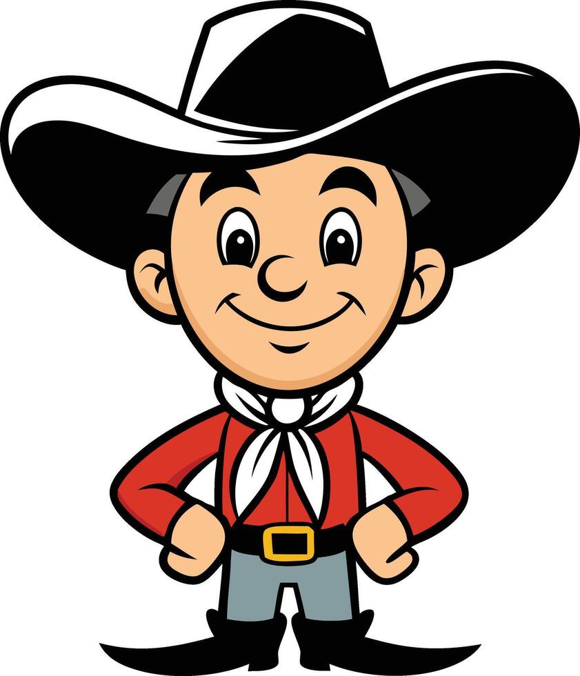 Cartoon cowboy with hat vector