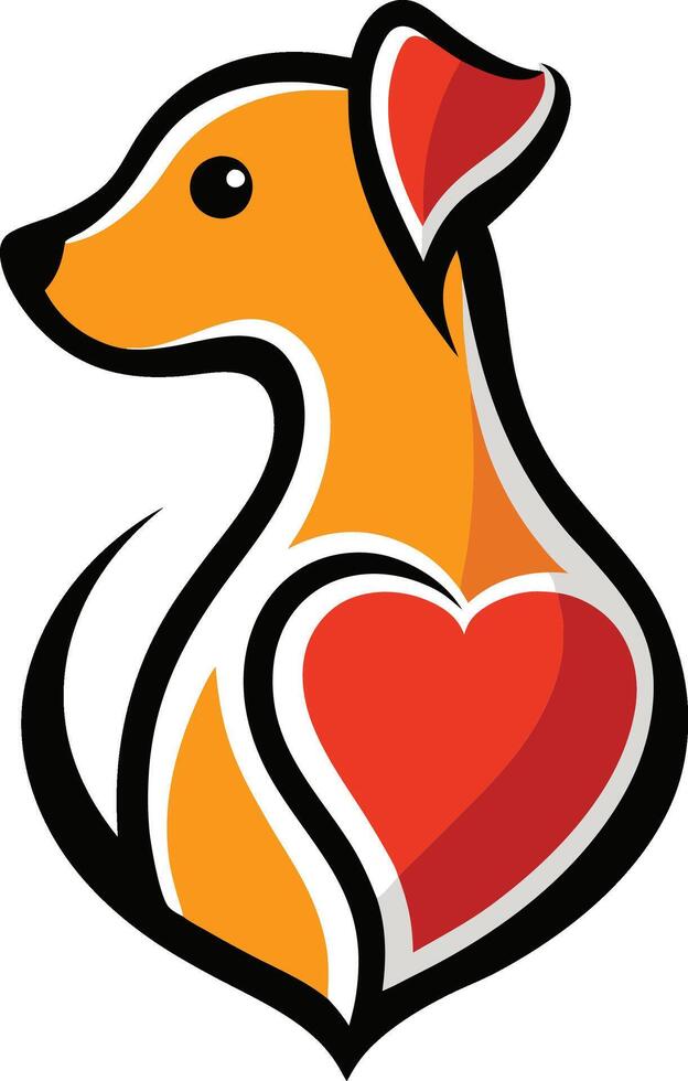 dog love heart design vector
