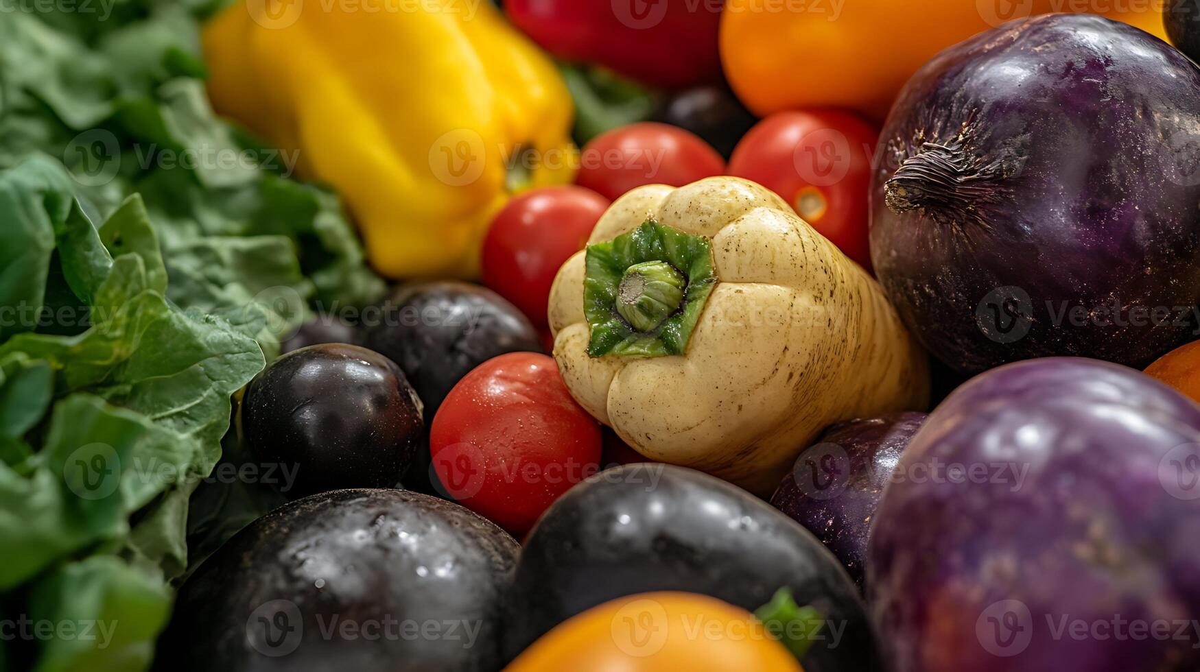 Studio Close-Up View of Fresh Vegetables in Brilliant Radiant Color photo
