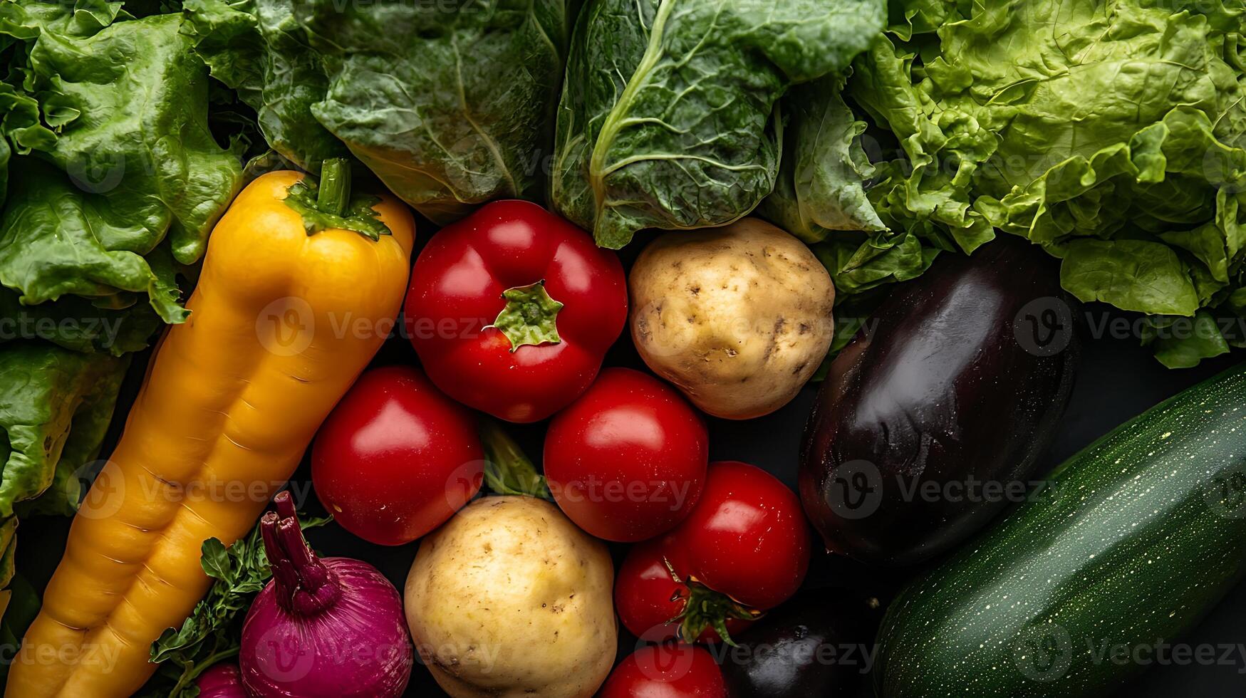 Studio Close-Up View of Radiant Vegetables in Vibrant Lighting photo