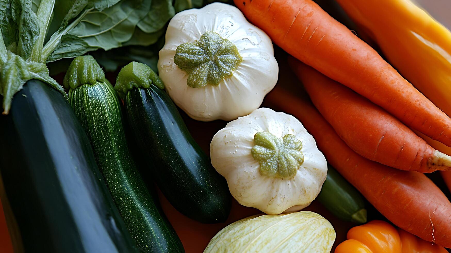 Bright, Colorful Vegetables Captured on a Natural Wooden Table photo