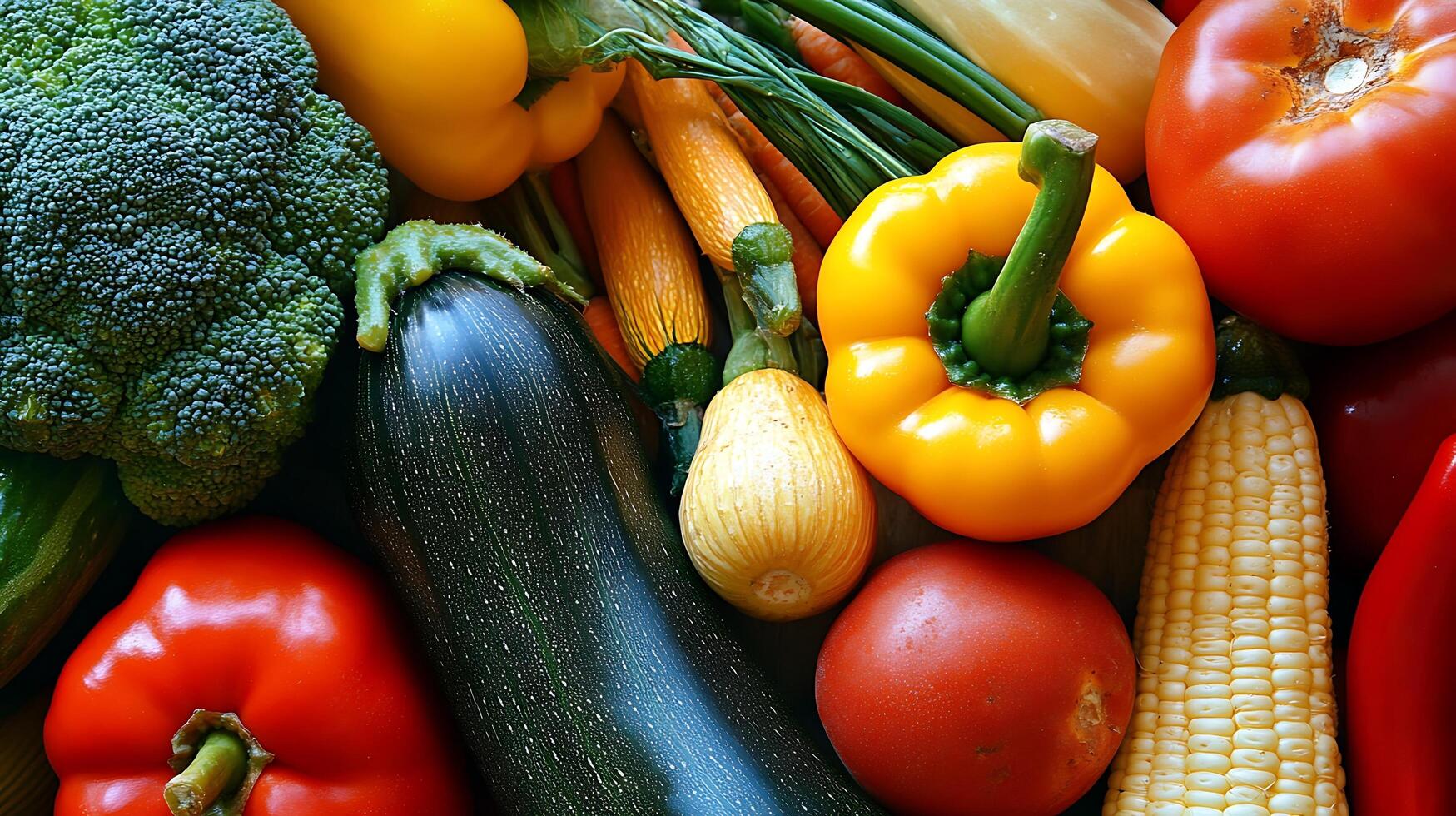 Vibrant Array of Vegetables Captured in Rich Natural Light photo