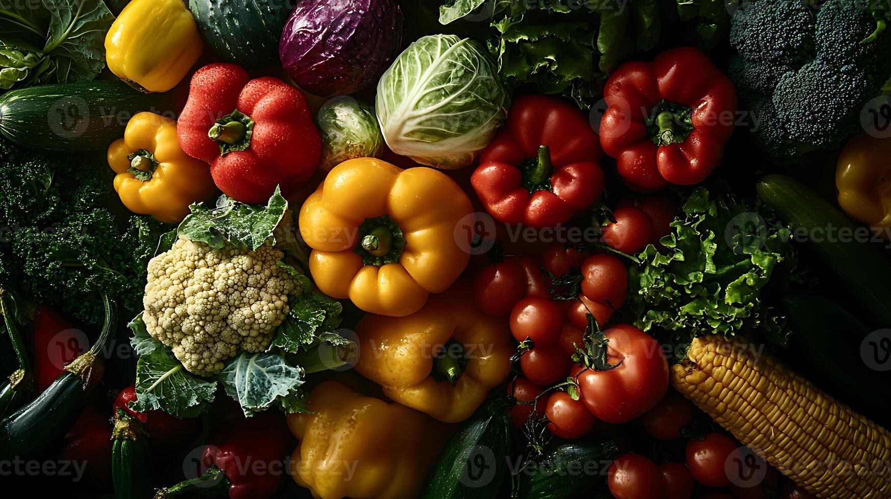 Vivid Colors and Textures of Vegetables Showcased in Natural Light photo