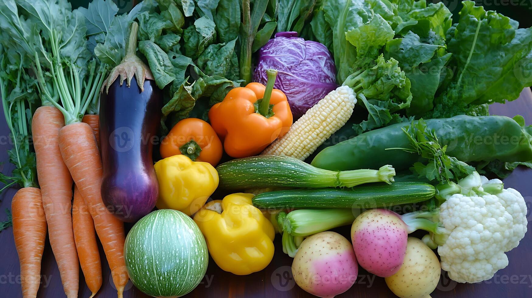 Bright Natural Light Illuminates the Colors of Vibrant Vegetables photo