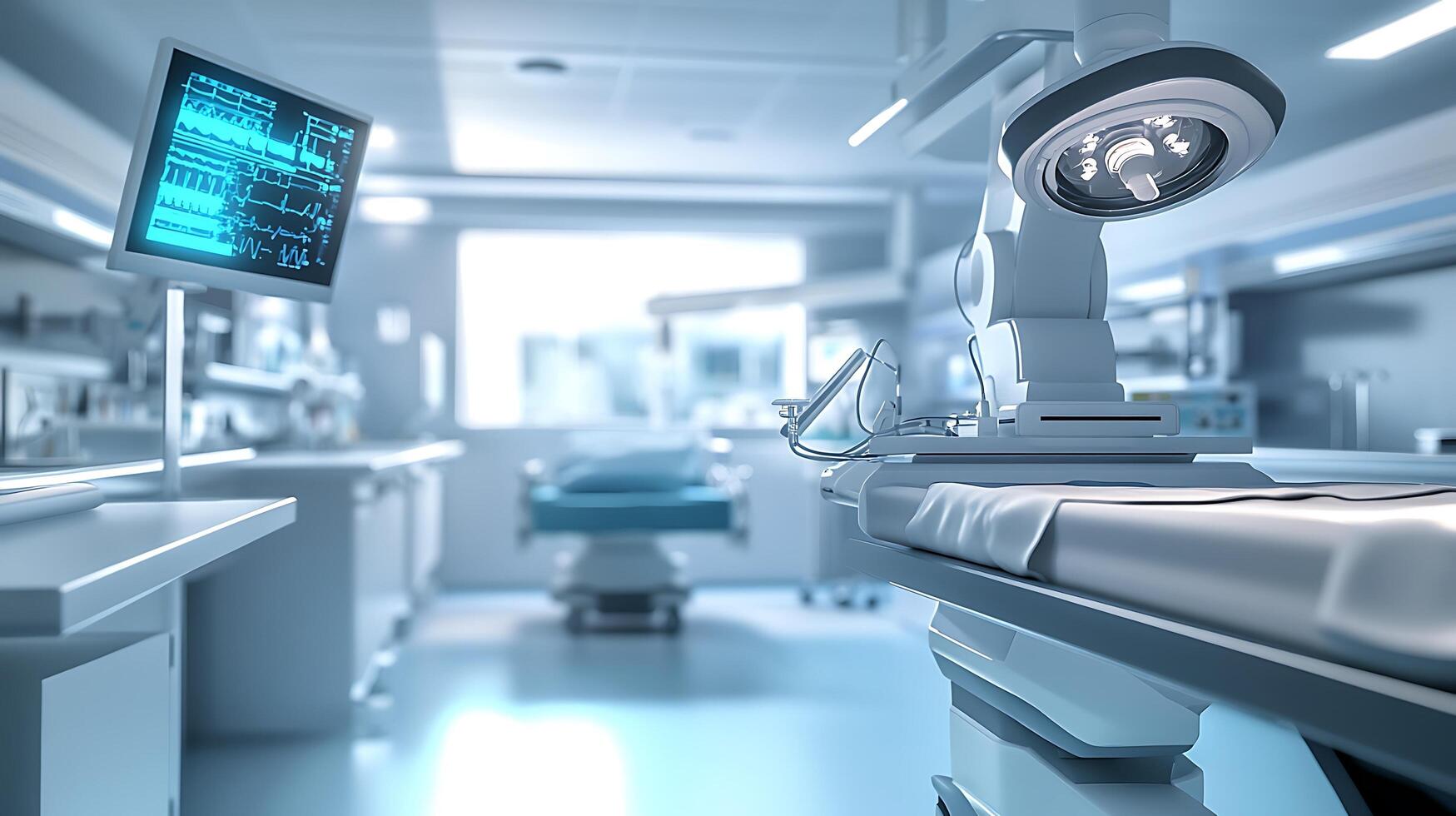 Comfortable Patient Room Featuring Advanced Equipment and Relaxing Bed Design photo
