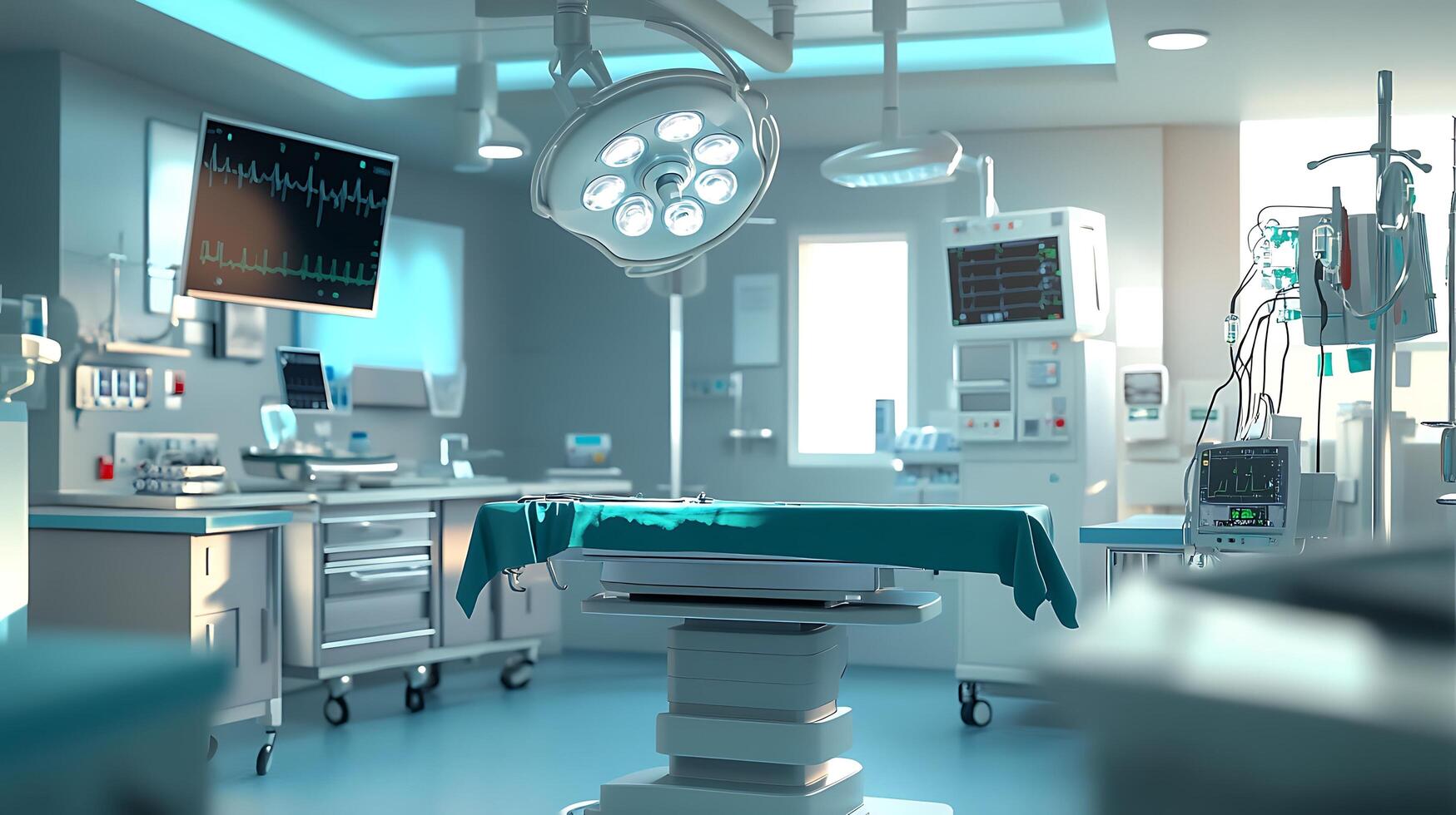 Modern Medical Innovations in a High-Tech Operating Room Setting photo