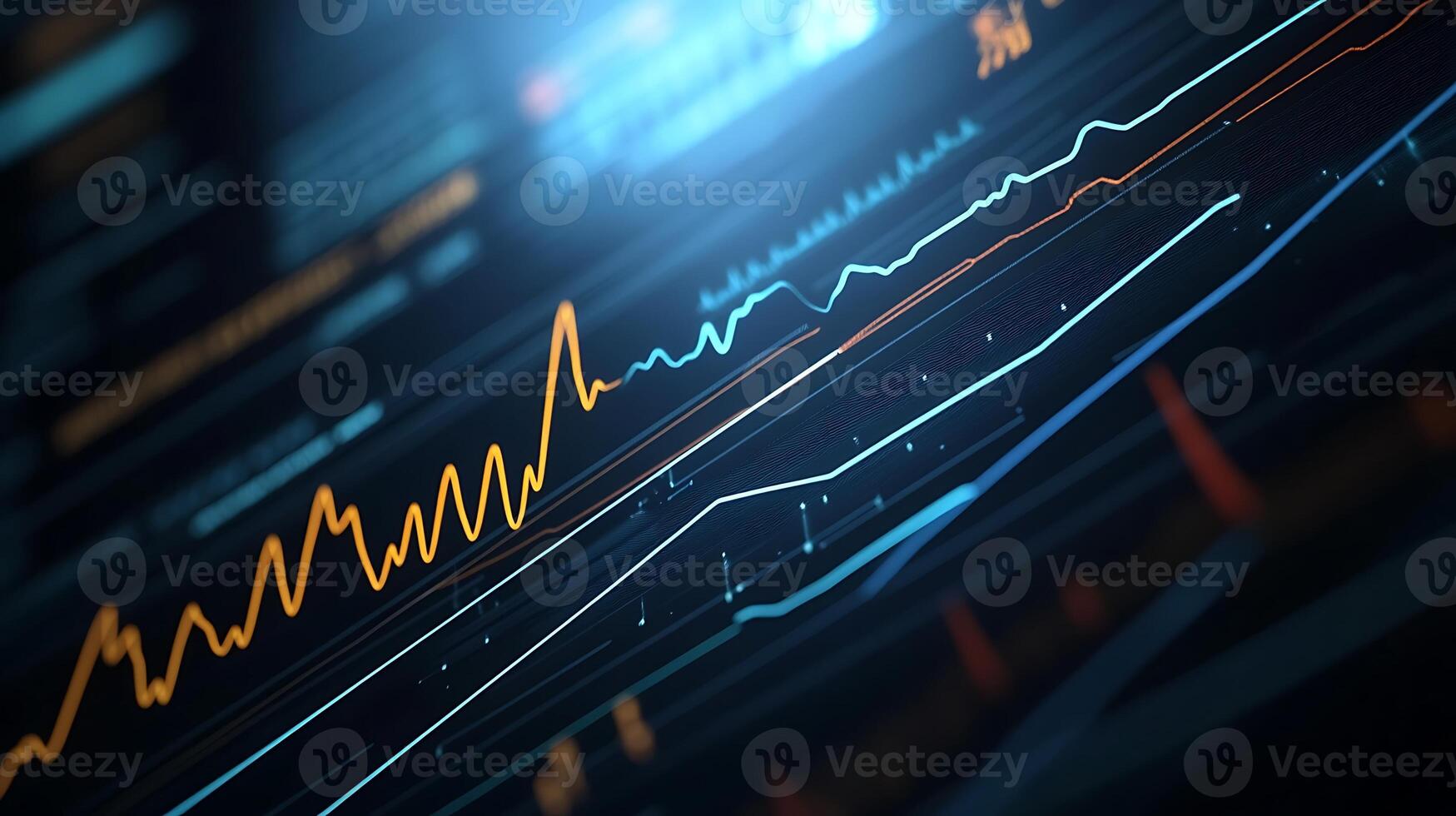 High-Precision ECG Graph Lines Showing Heart's Electrical Function in Detail photo