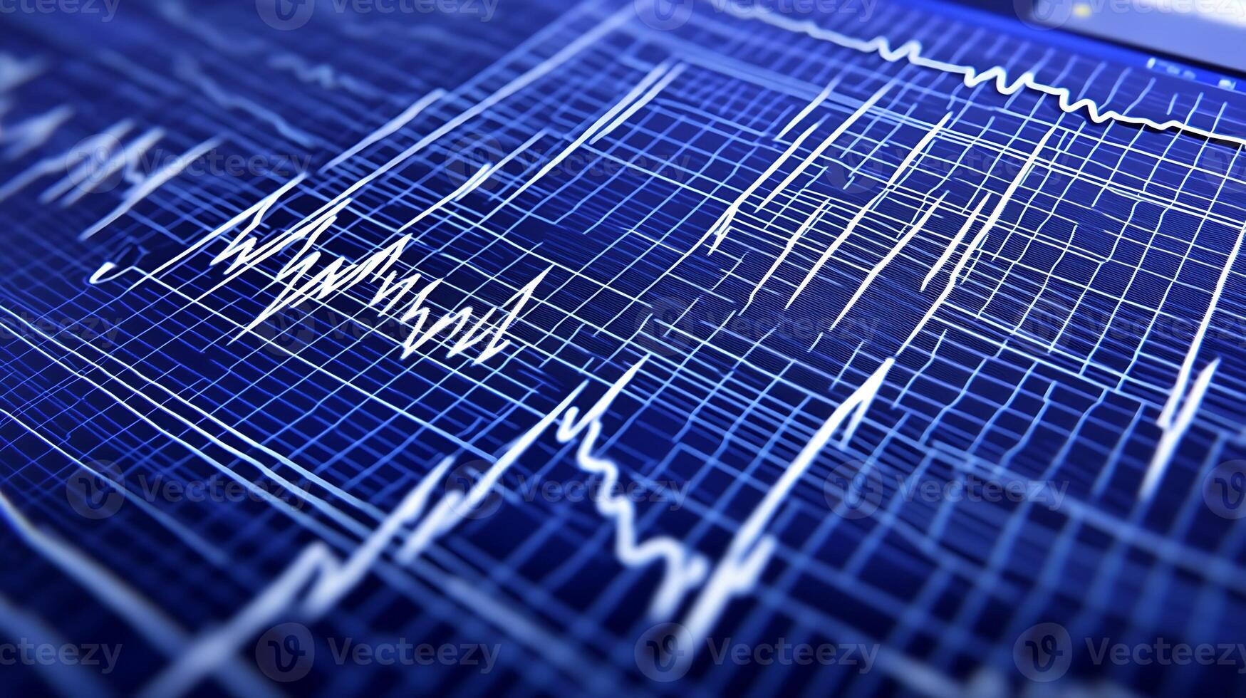 Detailed ECG Display Monitoring Heart Activity Lines in Medical Settings photo