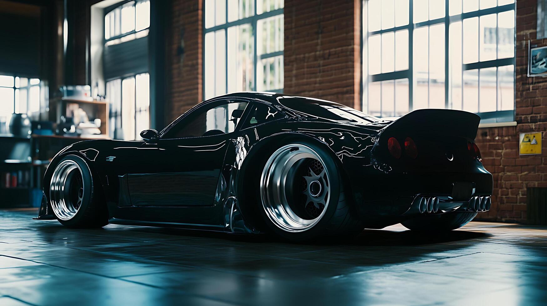 Sleek Modern Car Design Showcased in Intricate Close-Up Photography photo
