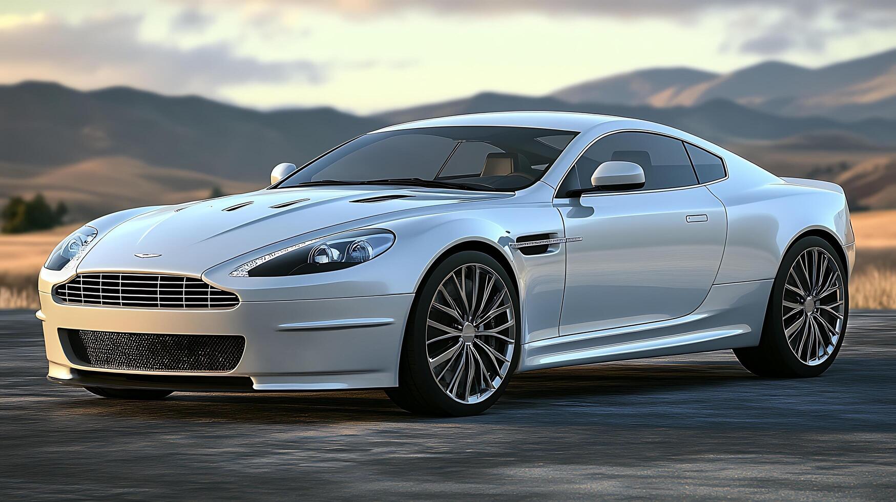 Perfectly Capturing the Sleek Design of a Modern Car in Close-Up photo