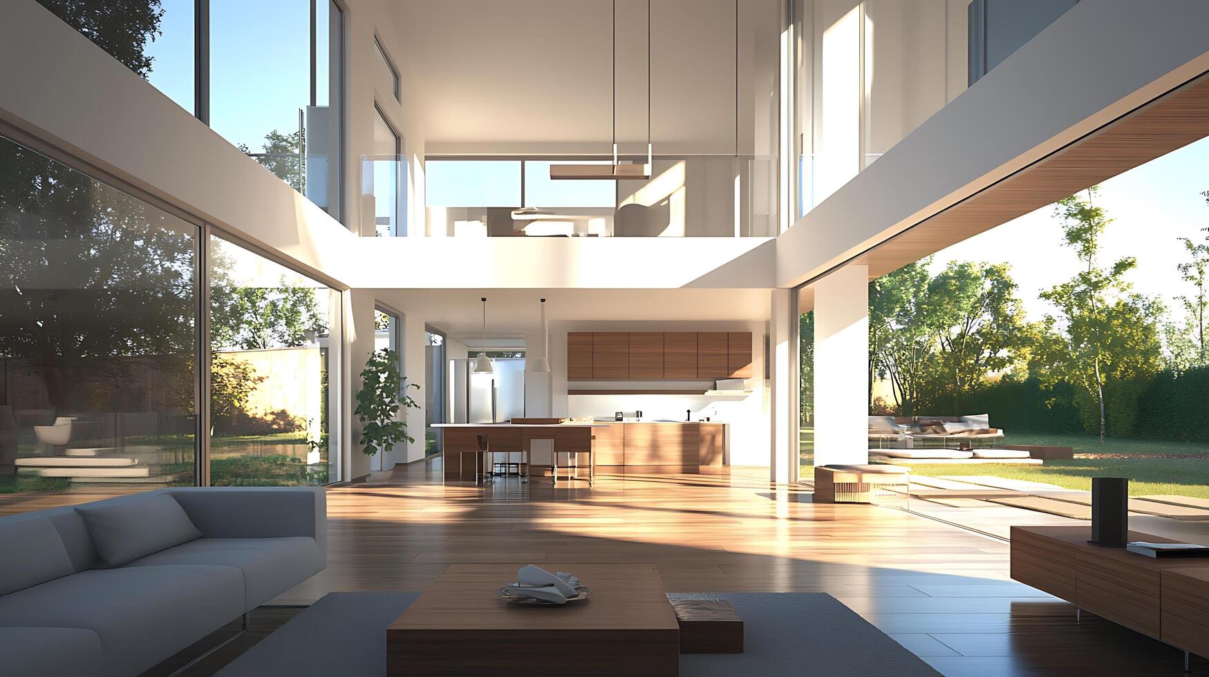 Large Windows Enhance the Beauty of Open-Concept Living Rooms photo