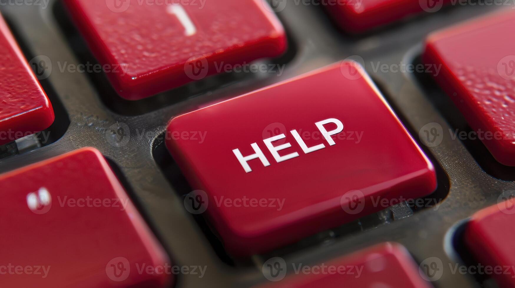 Close Up of Red Keyboard With Help Key photo