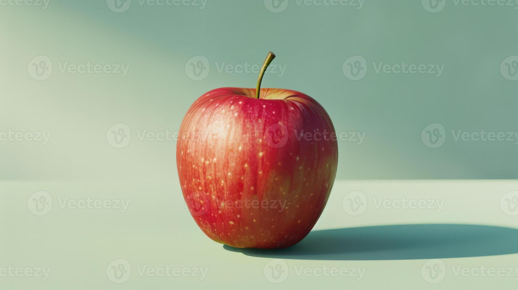 A Single Red Apple Casts a Shadow in the Morning Light photo