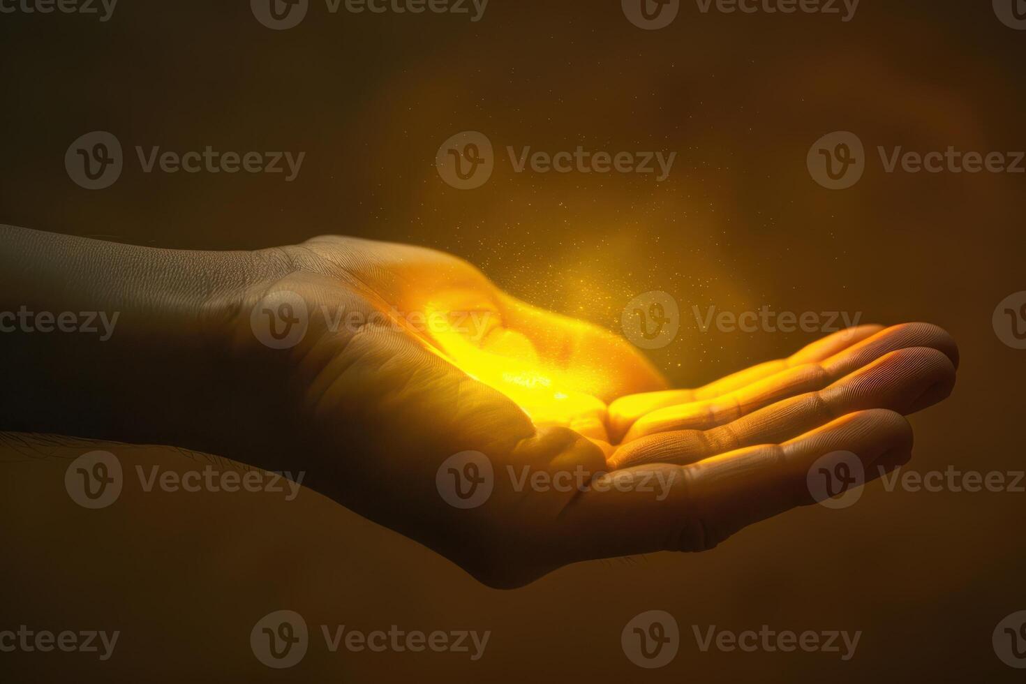 Hand Displaying a Yellow Lighting Icon, Emphasizing Brightness and Energy in Design photo