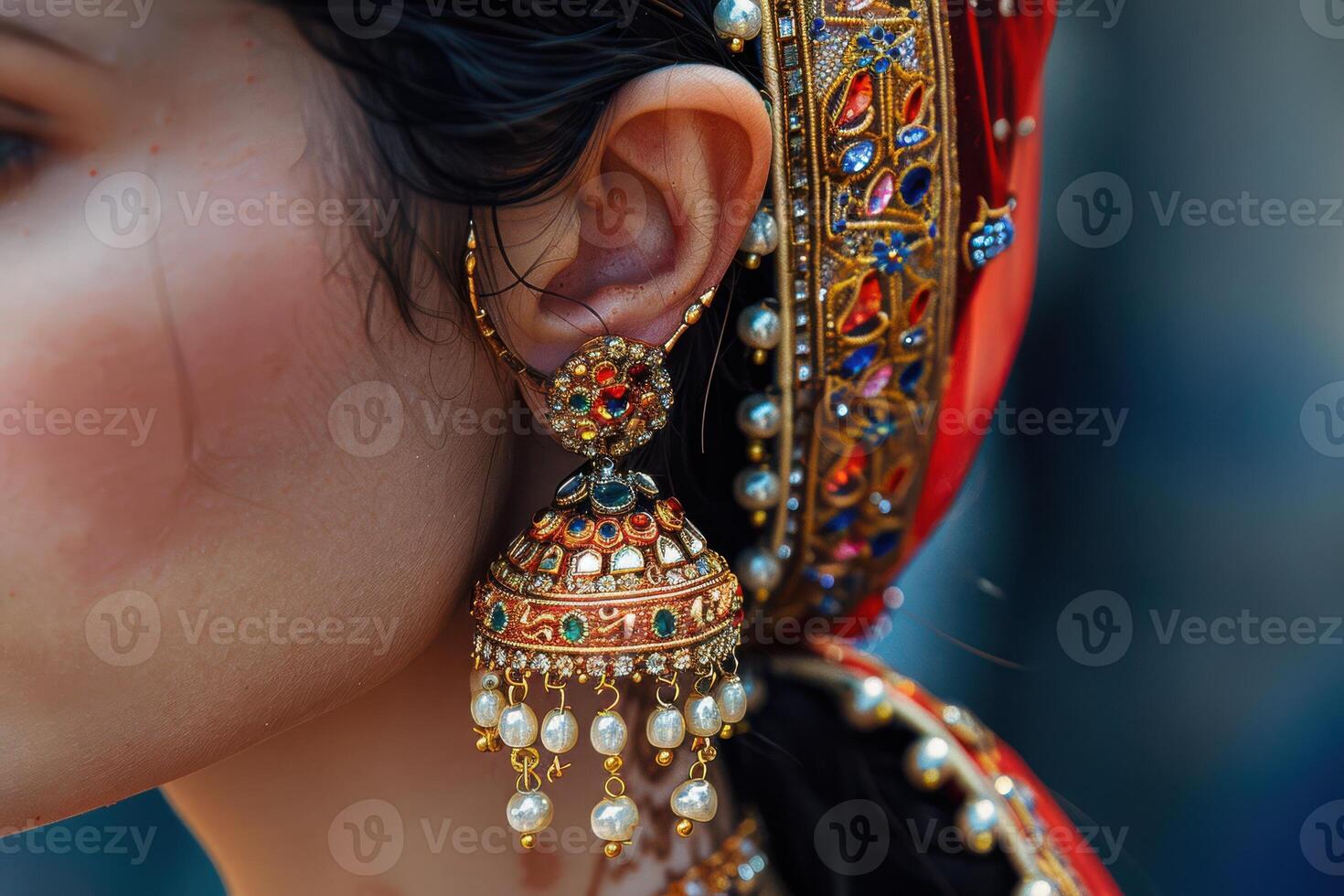 Traditional Earring or Jhumaka, Showcasing Classic Indian Jewelry and Cultural Elegance photo