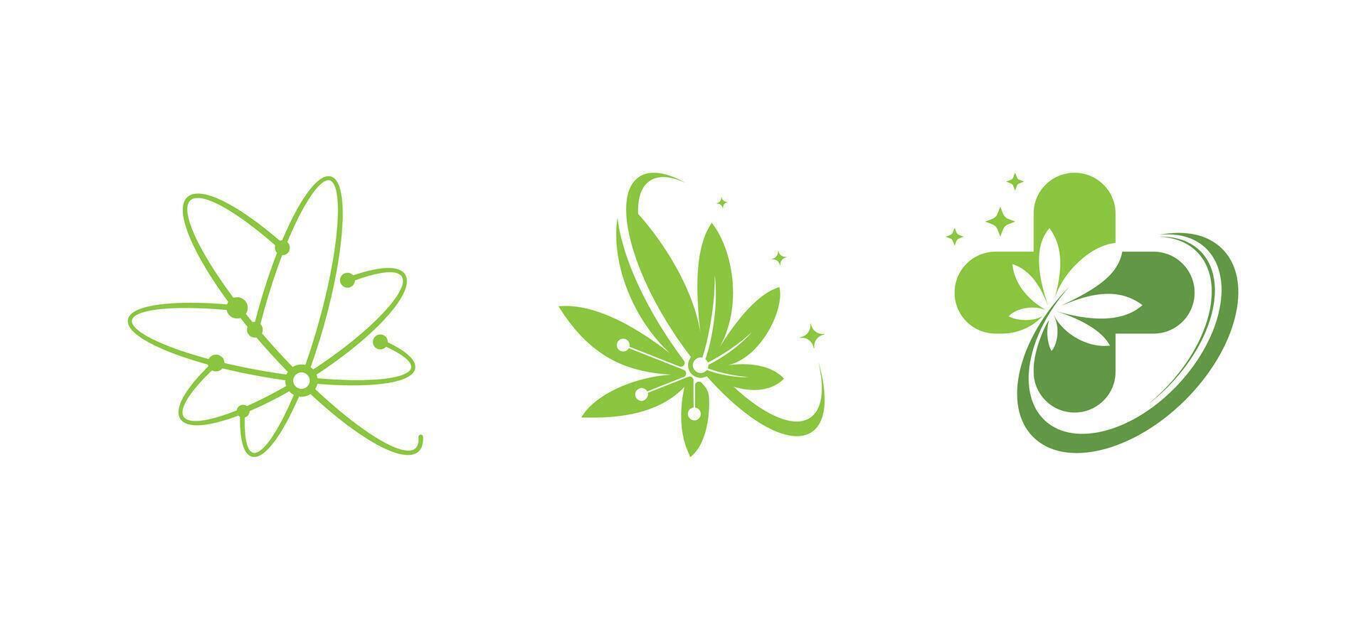 Green technology logo design, technology leaf, natural technology vector