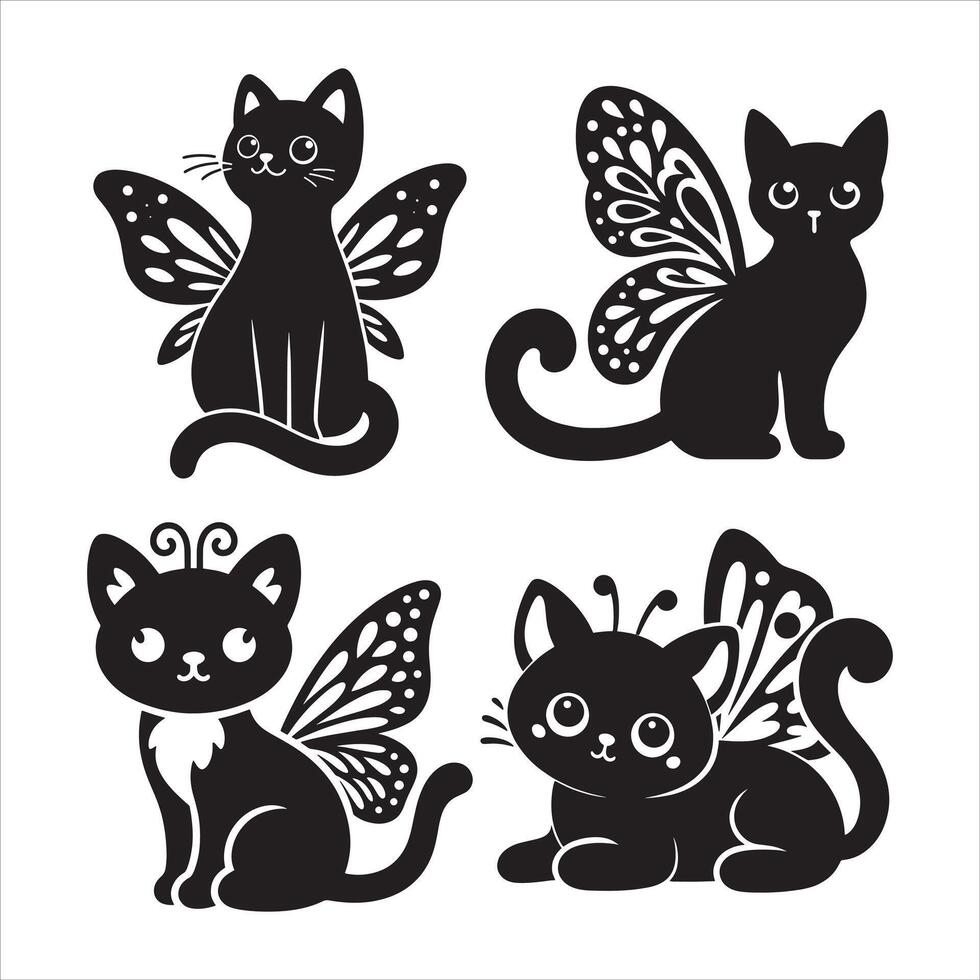 The Cat Who Became a Butterfly vector