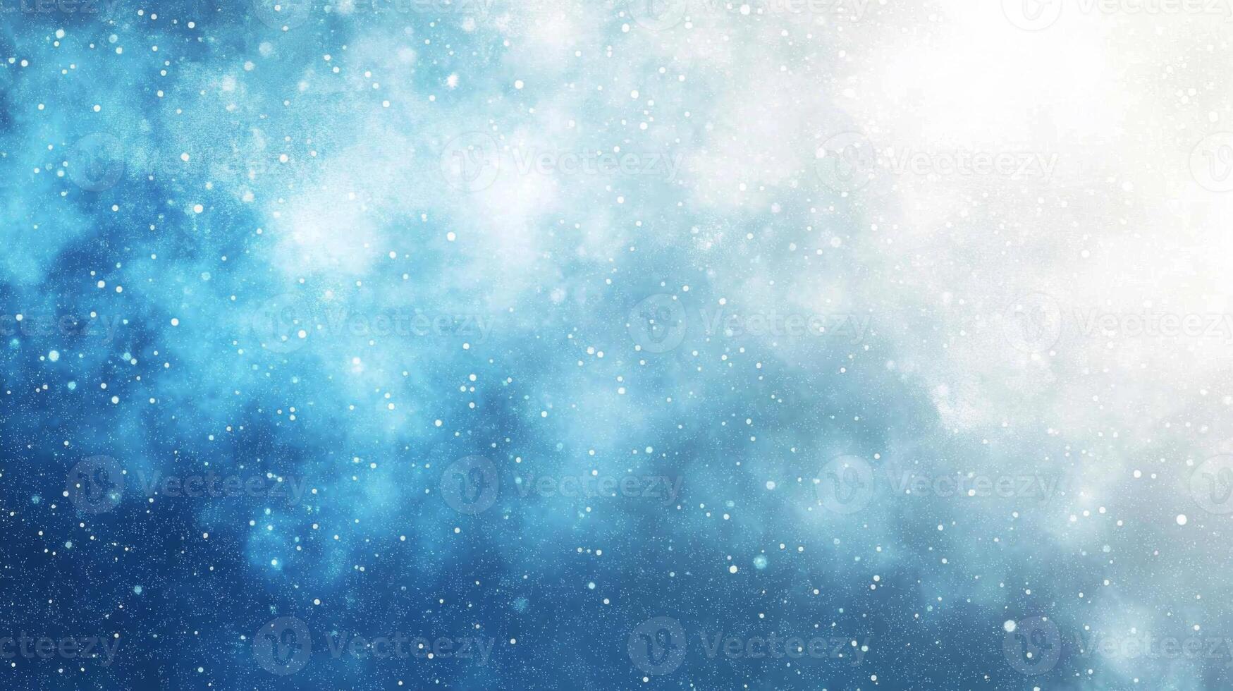 Abstract Blue and White Background with Scattered Light Spots photo