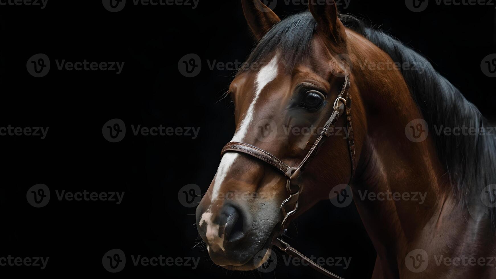Elegant Orlov Trotter Horse Portrait Against a Dark Background photo