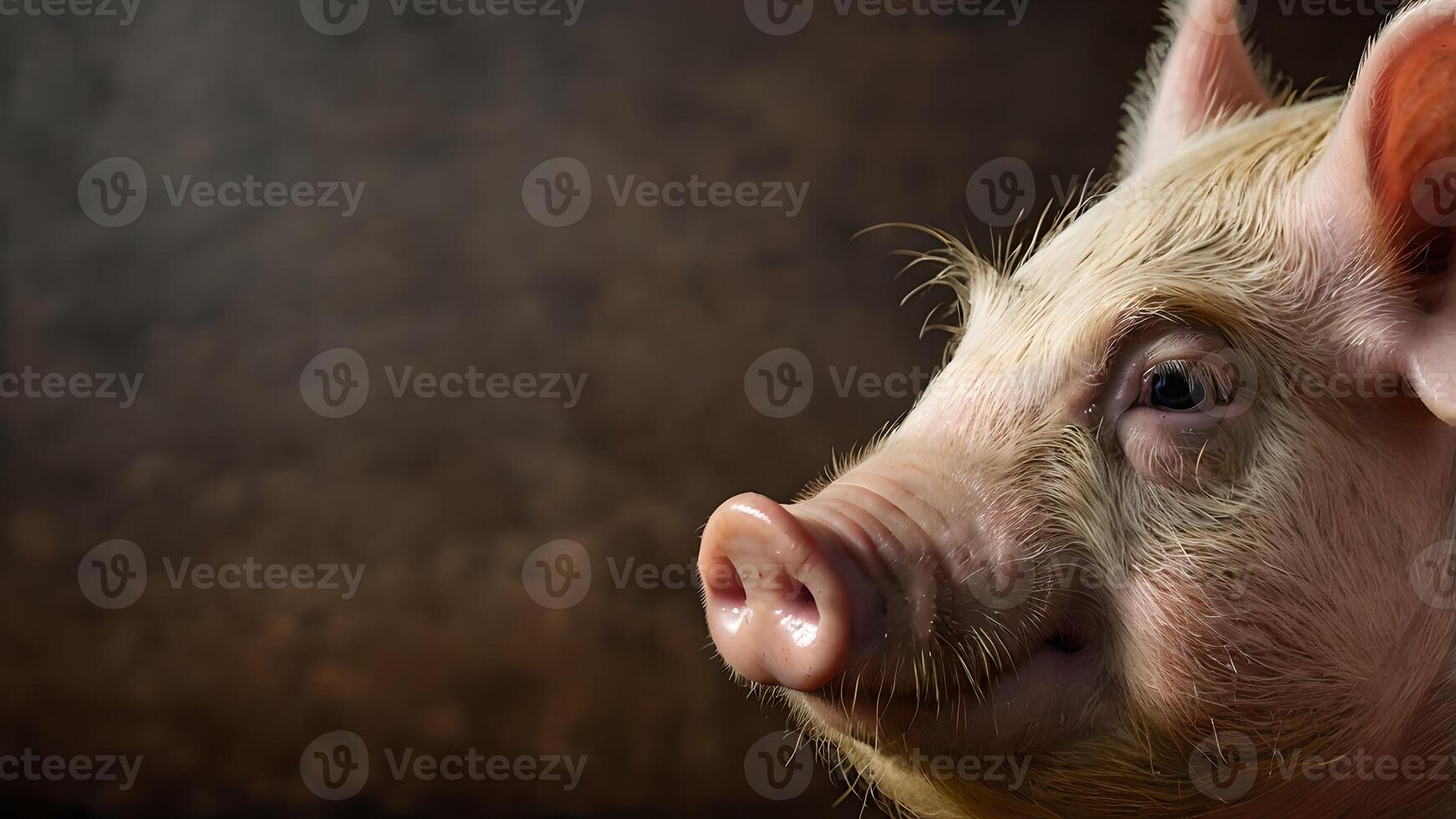 Adorable Piglet Portrait with Soft Pink Nose photo