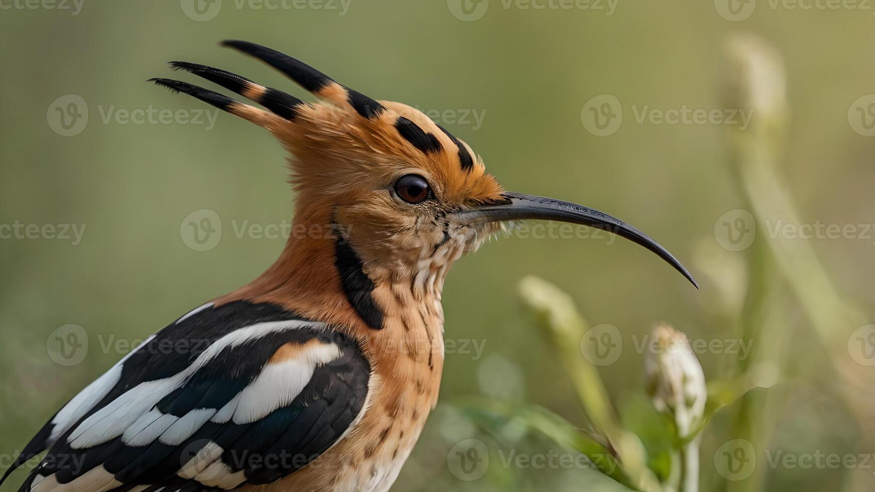 Eurasian Hoopoe Bird With Prey In Its Beak photo