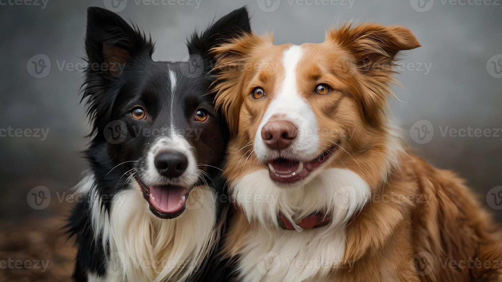 Two Adorable Dogs Playing Together in the Park photo