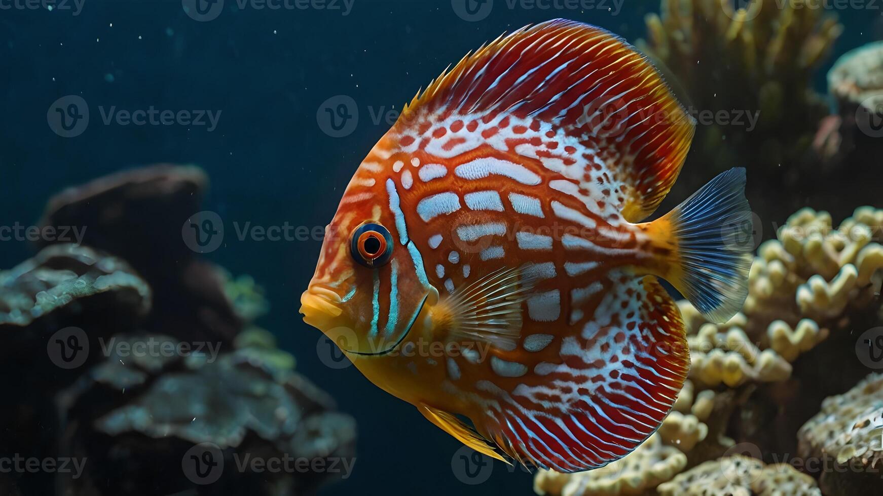 Symphysodon Discus Fish in an Aquarium photo
