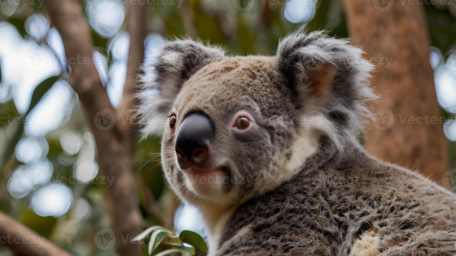 Adorable Koala in Australian Eucalyptus Tree Habitat photo