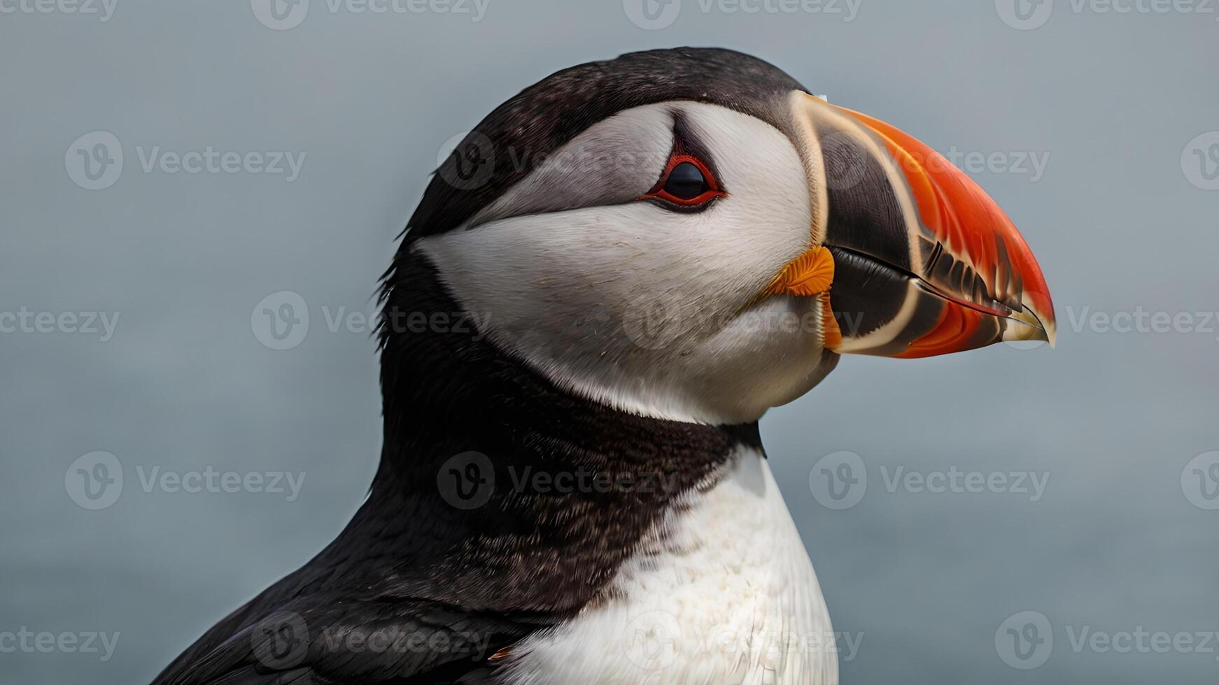 Majestic Puffin Profile Against Serene Seascape photo