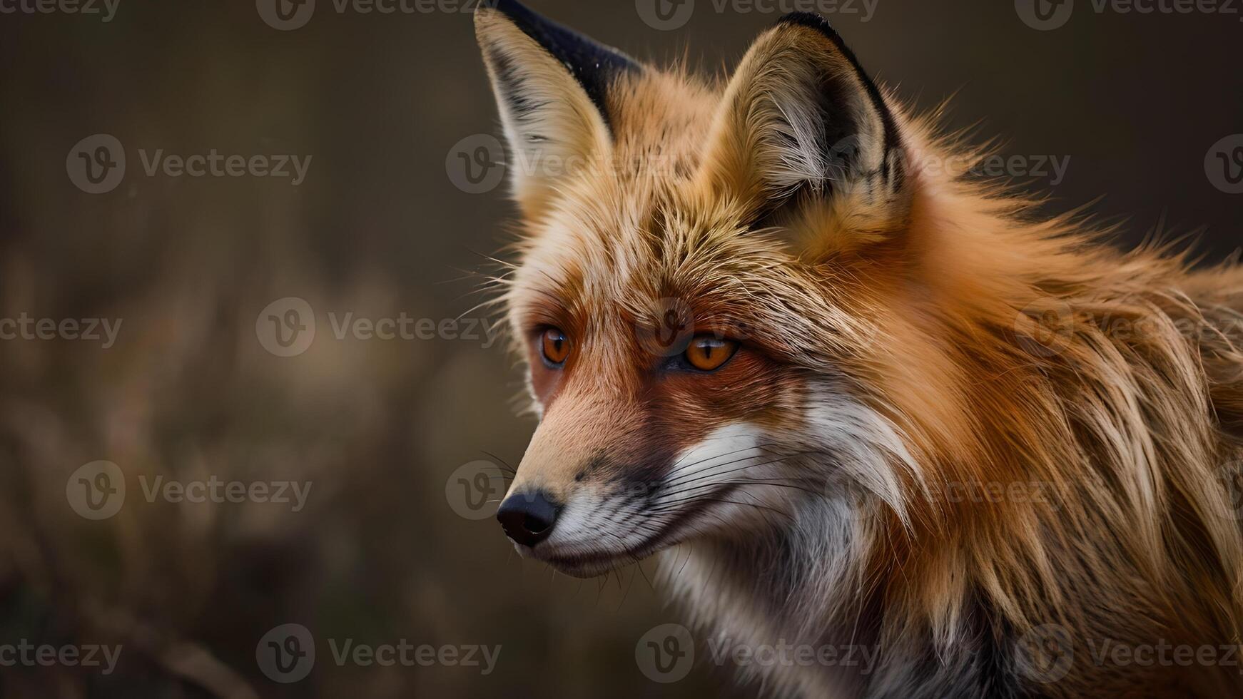 Majestic Red Fox in Autumnal Woodland photo