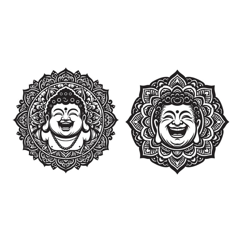 Infinite Joy Sacred Laughing Buddha Design vector