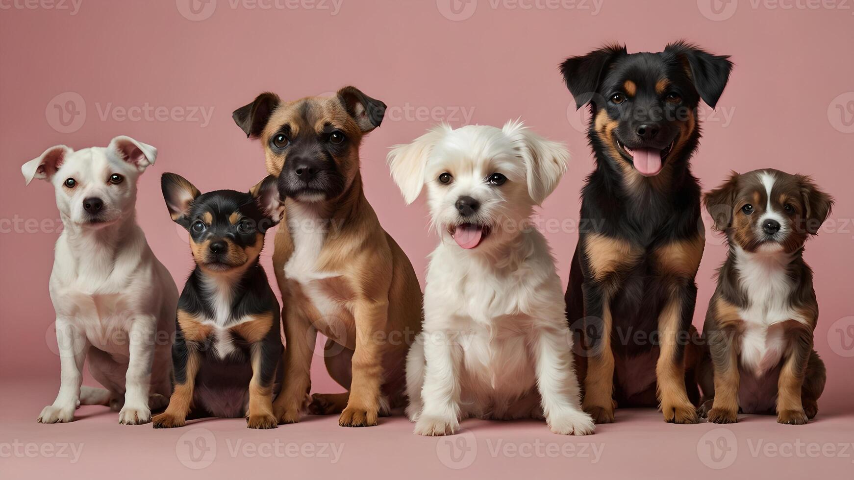 Adorable Puppies Posing Together in Studio photo