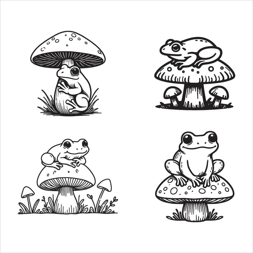 Whimsical Perch A Frog s Tale vector