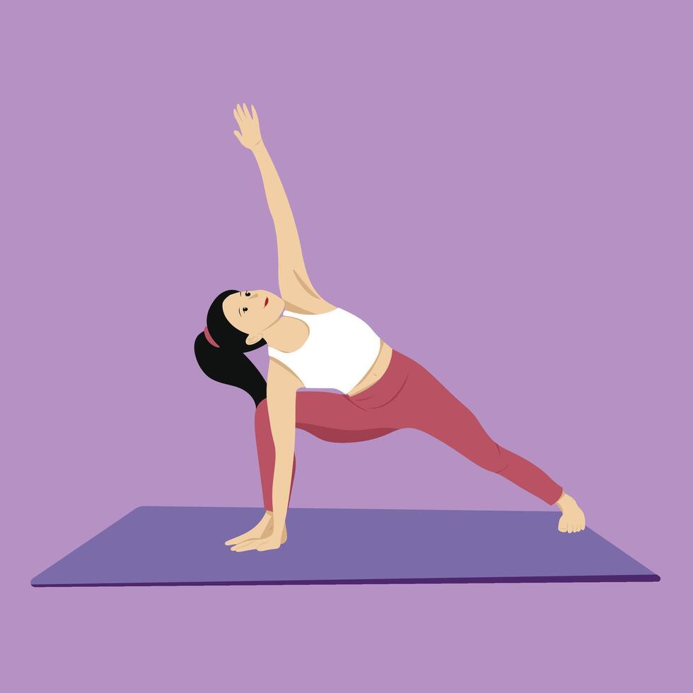yoga pose extended side angle pose vector