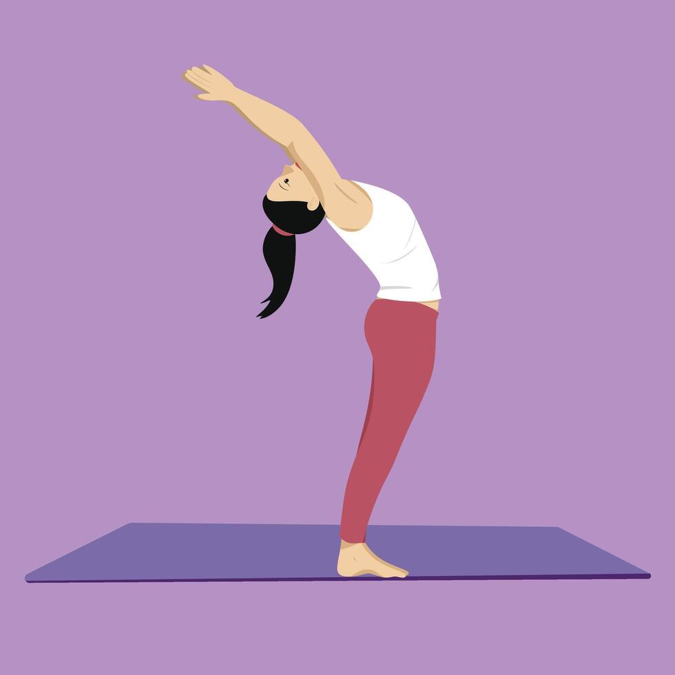 yoga pose asana standing backbend vector
