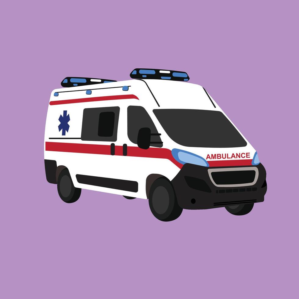 Ambulance flat icon illustration vector