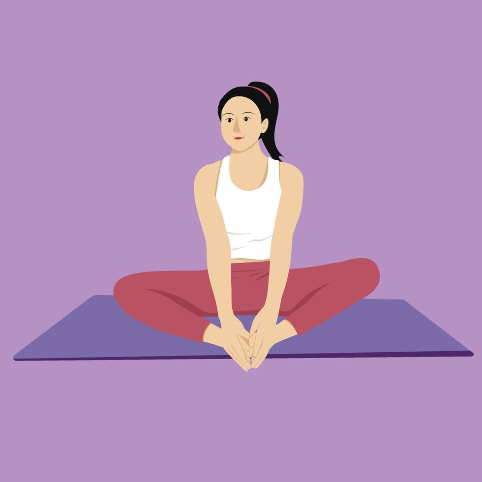 Head To Knee Forward Bend Pose Janu Sirsasana vector