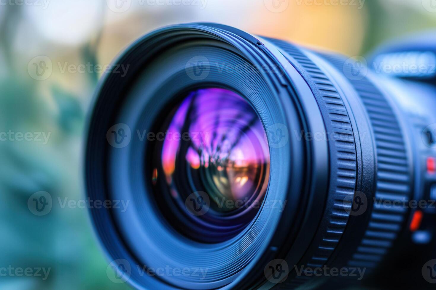 A close up of a camera lens photo