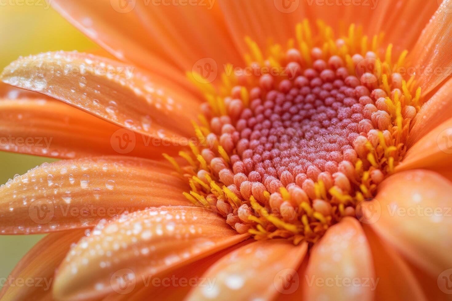 An orange flower with water droplets on it photo