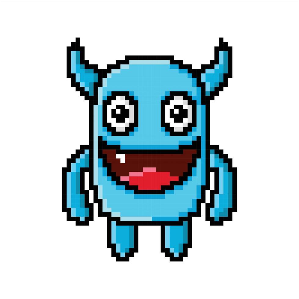 Pixel art illustration monster design vector