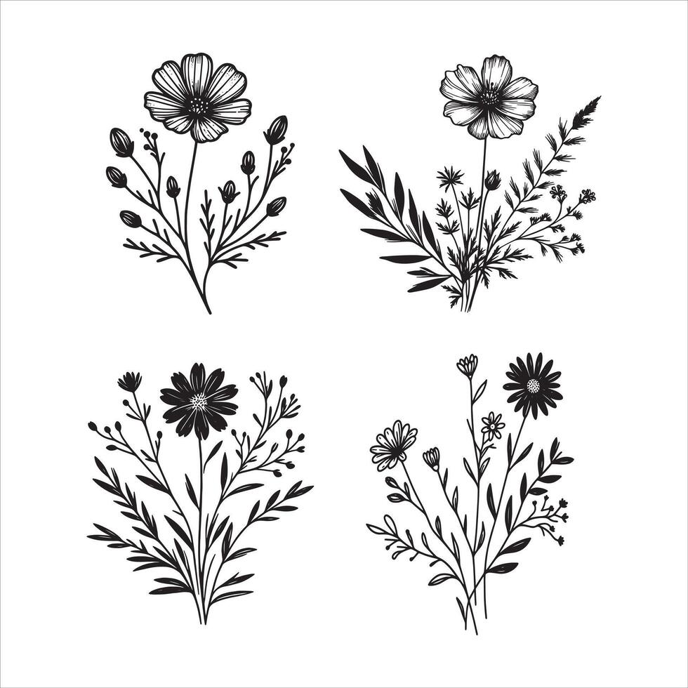 Harmony in the Wildflower Field vector