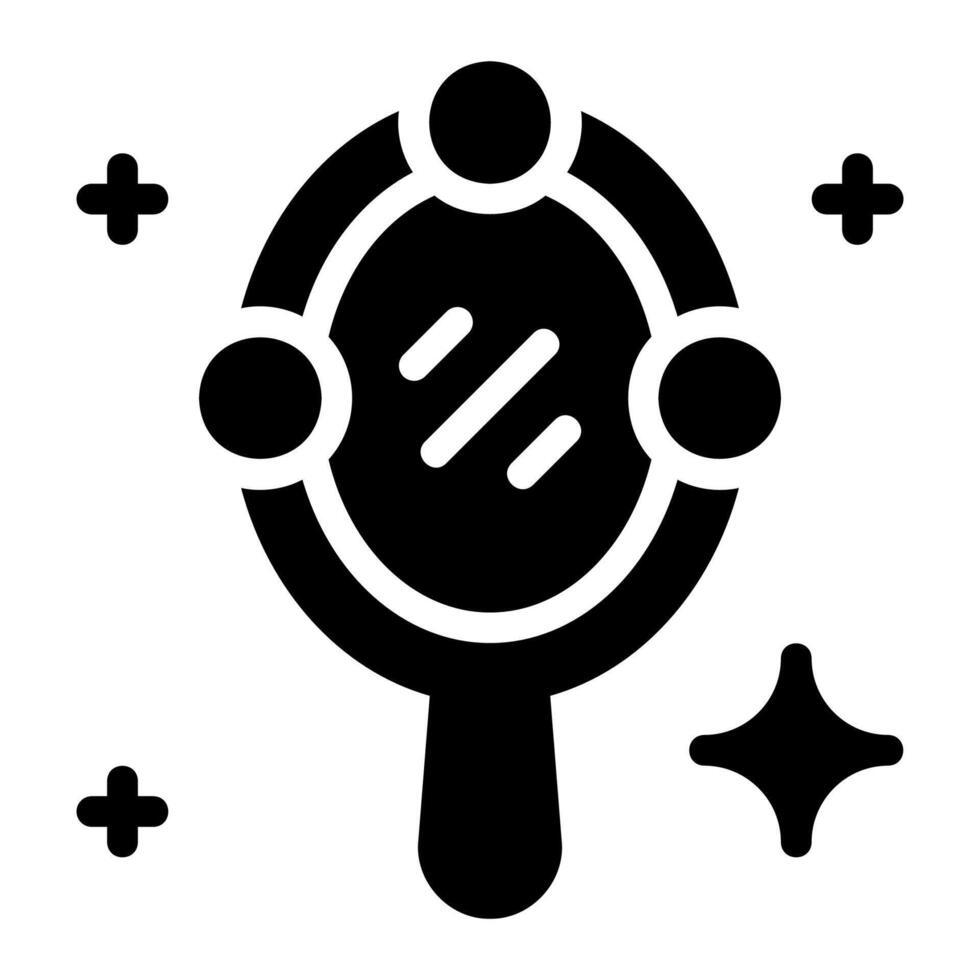 magic mirror glyph icon vector