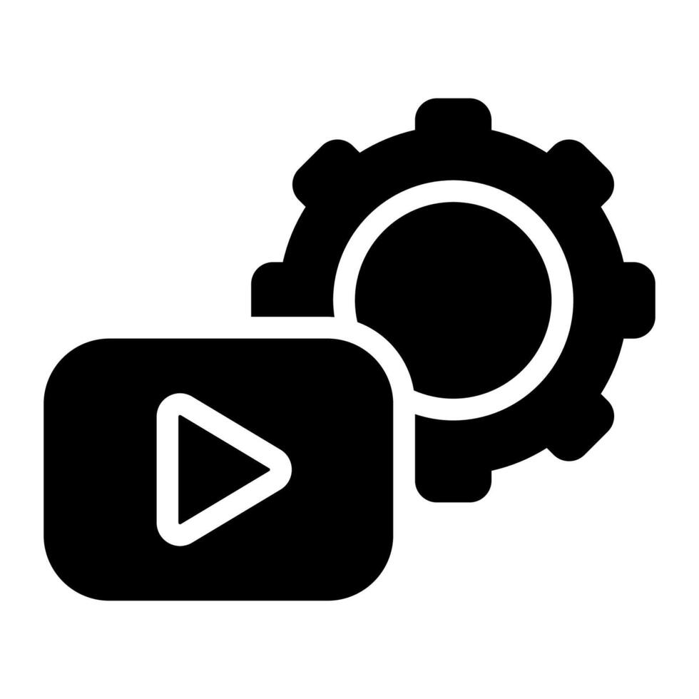 content automation glyph icon vector