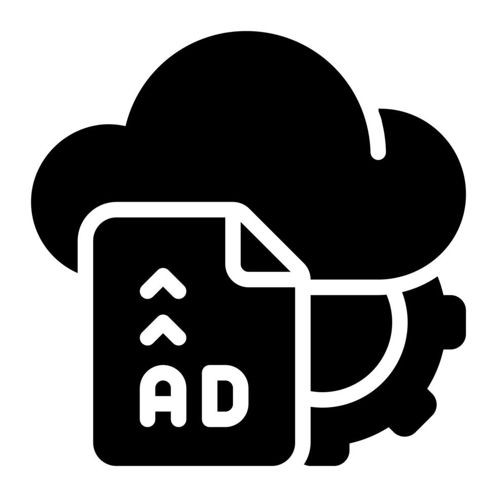 marketing automation and backup data glyph icon vector