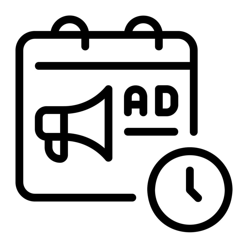 schedule of advertising outline icon vector